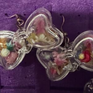 ARTISAN EARRINGS WITH DRIED FLOWERS